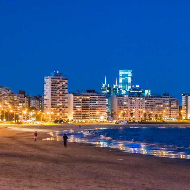 Pocitos Beach Night Scene, Montevideo